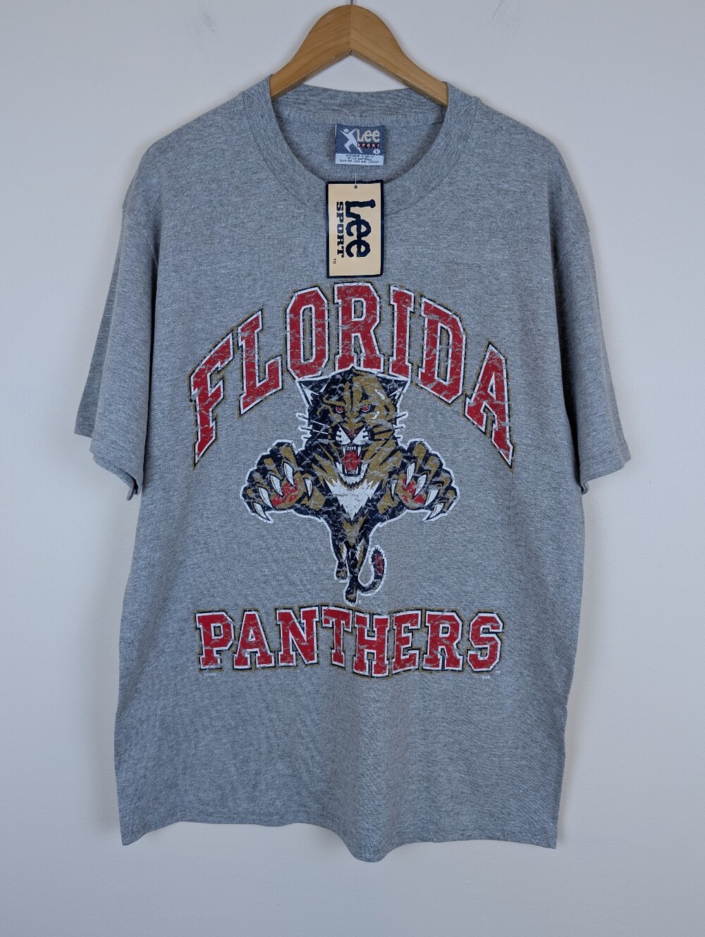 Vintage Lee Sport Florida Panther NHL Short Sleeve Nutmeg Graphic T-shirt NWT